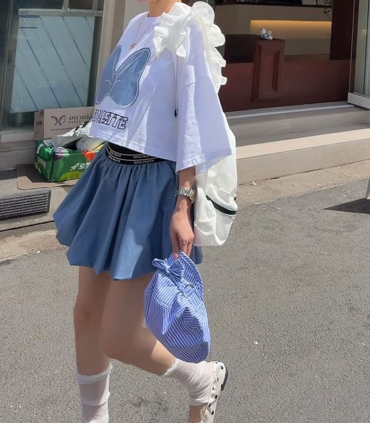 泡泡腳牛仔裙