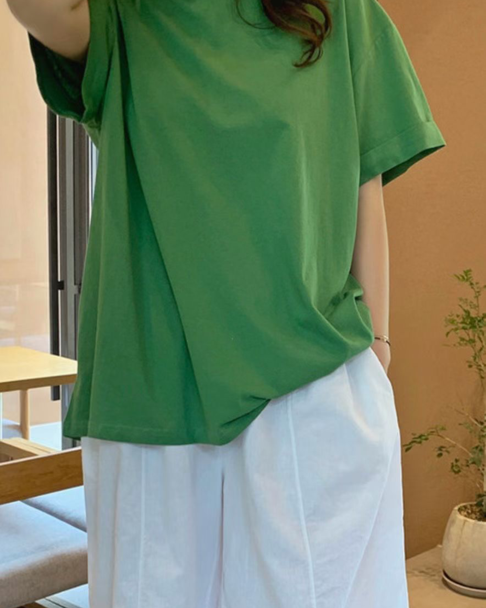 摺袖長Tee
