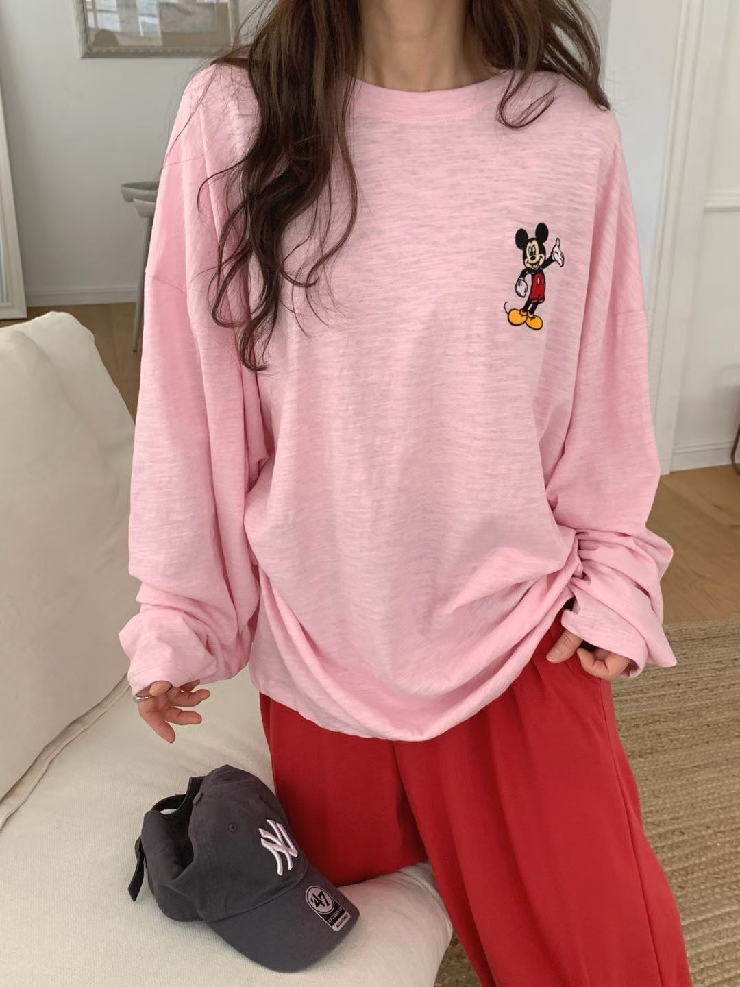 Mickey淨色薄Tee