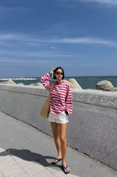 束袖橫間長Tee