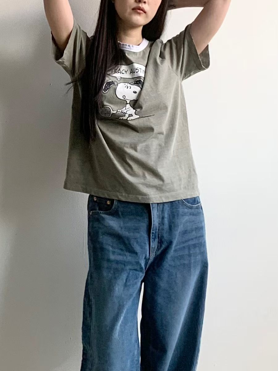拚色Snoopy短袖Tee