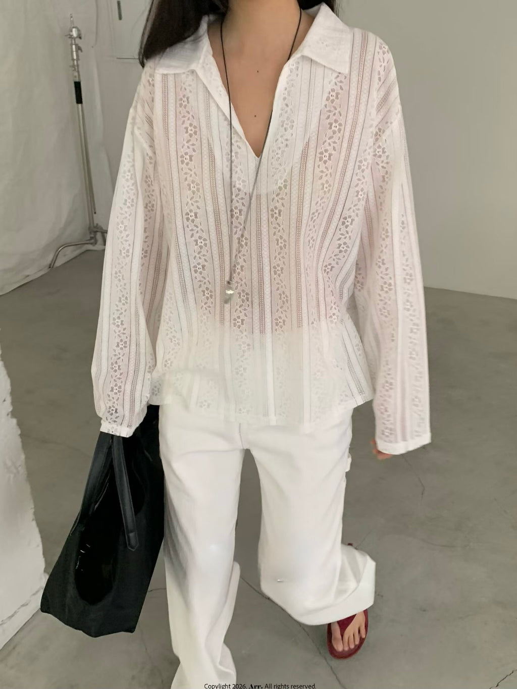 Lace V領Tee