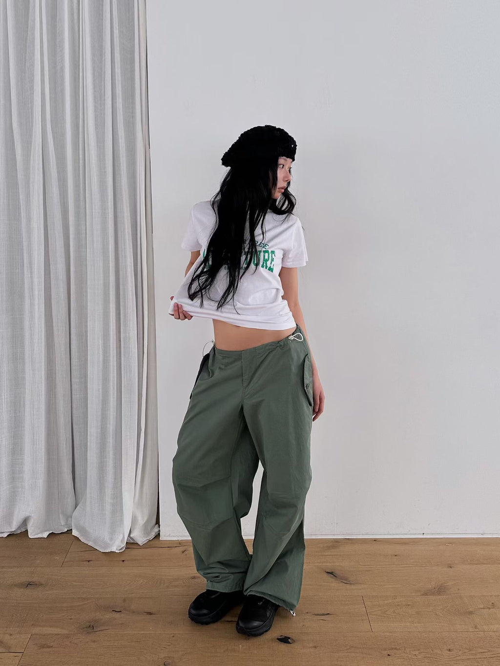 10色兩側索繩長褲