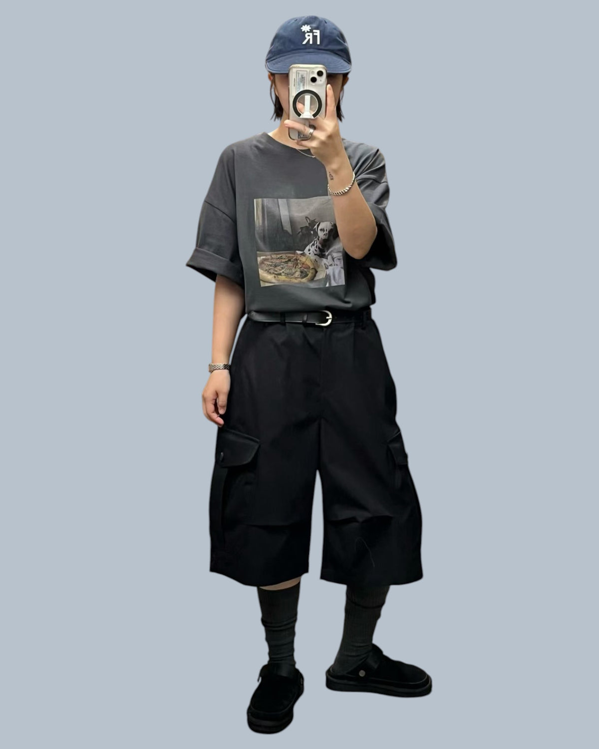 可摺腳四骨軍褲
