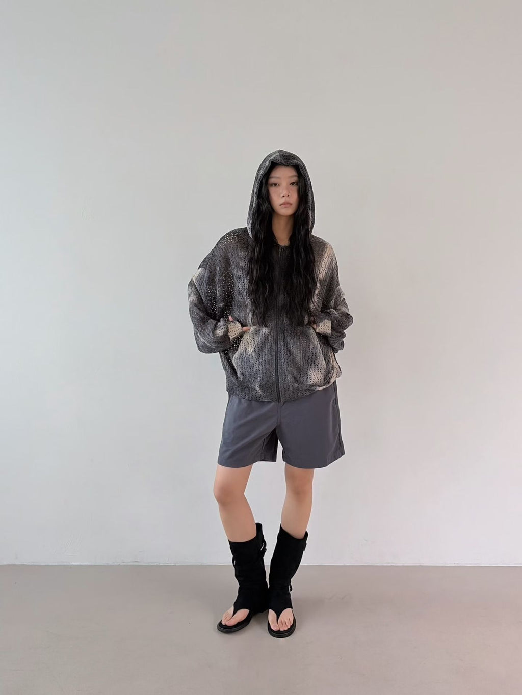 Lace有帽外套