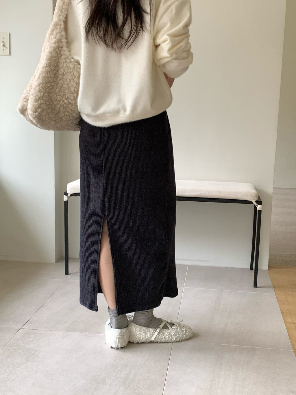 坑紋絨pencial skirt