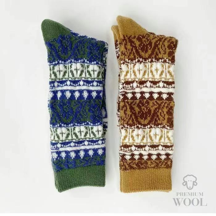 Wool floral socks