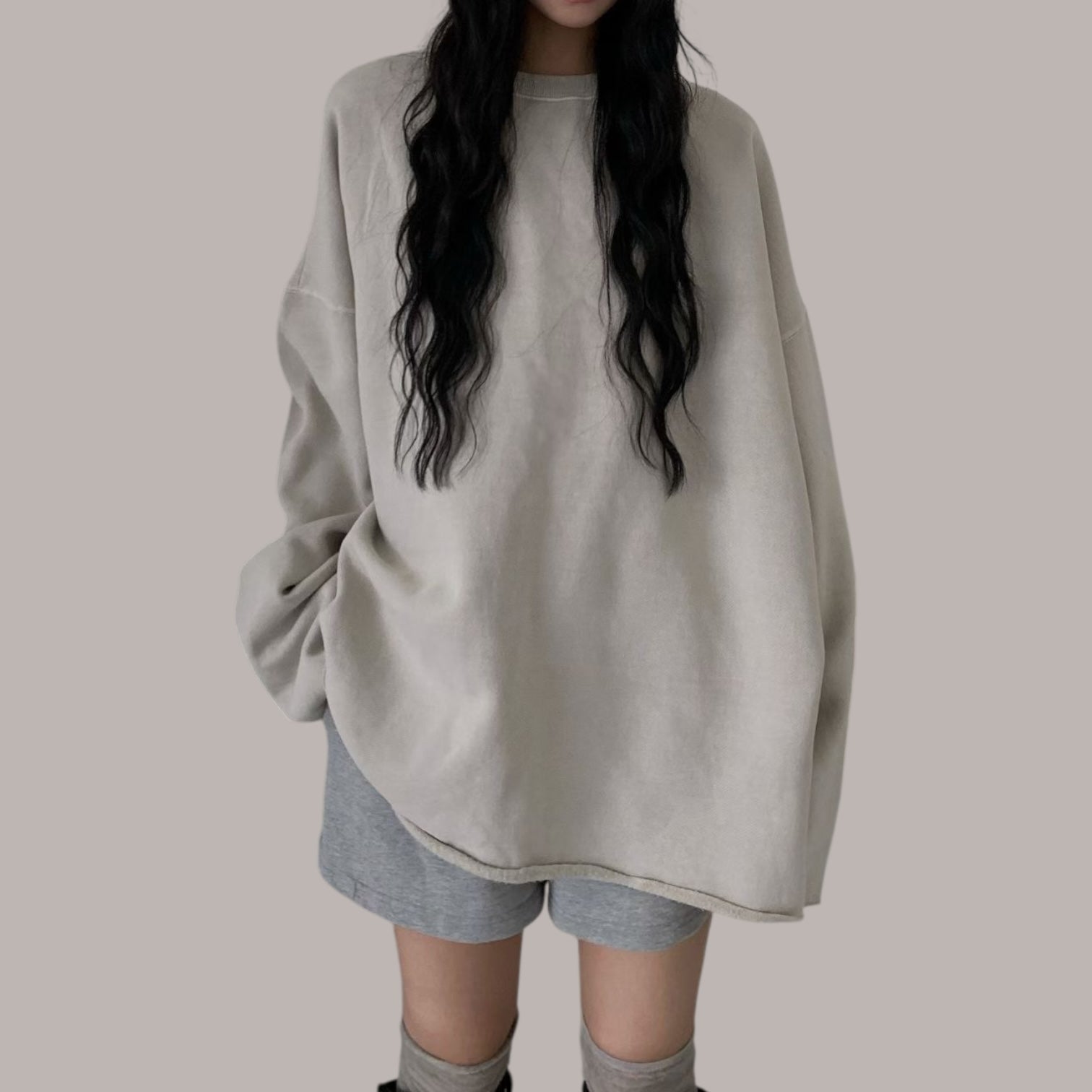 洗水淨色長衛衣