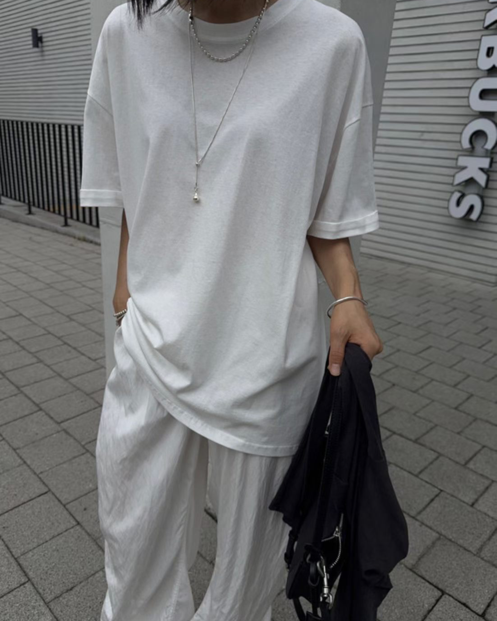 摺袖長Tee