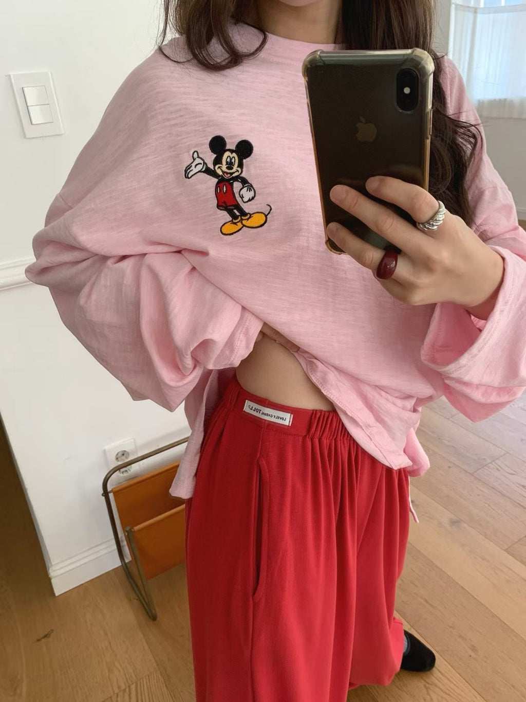Mickey淨色薄Tee