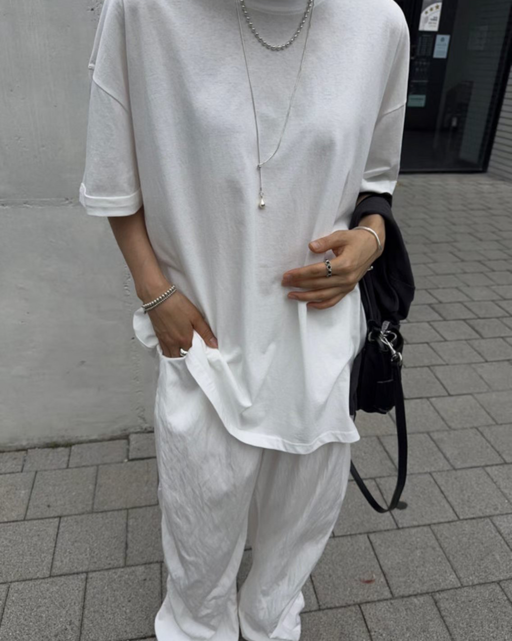 摺袖長Tee
