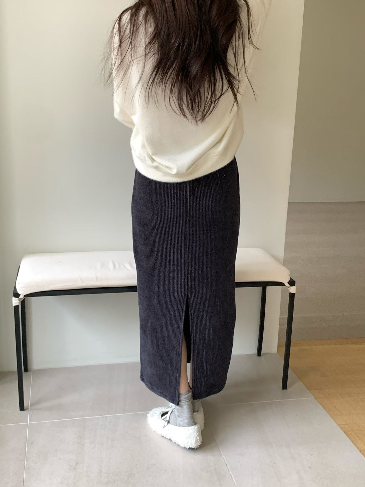 坑紋絨pencial skirt