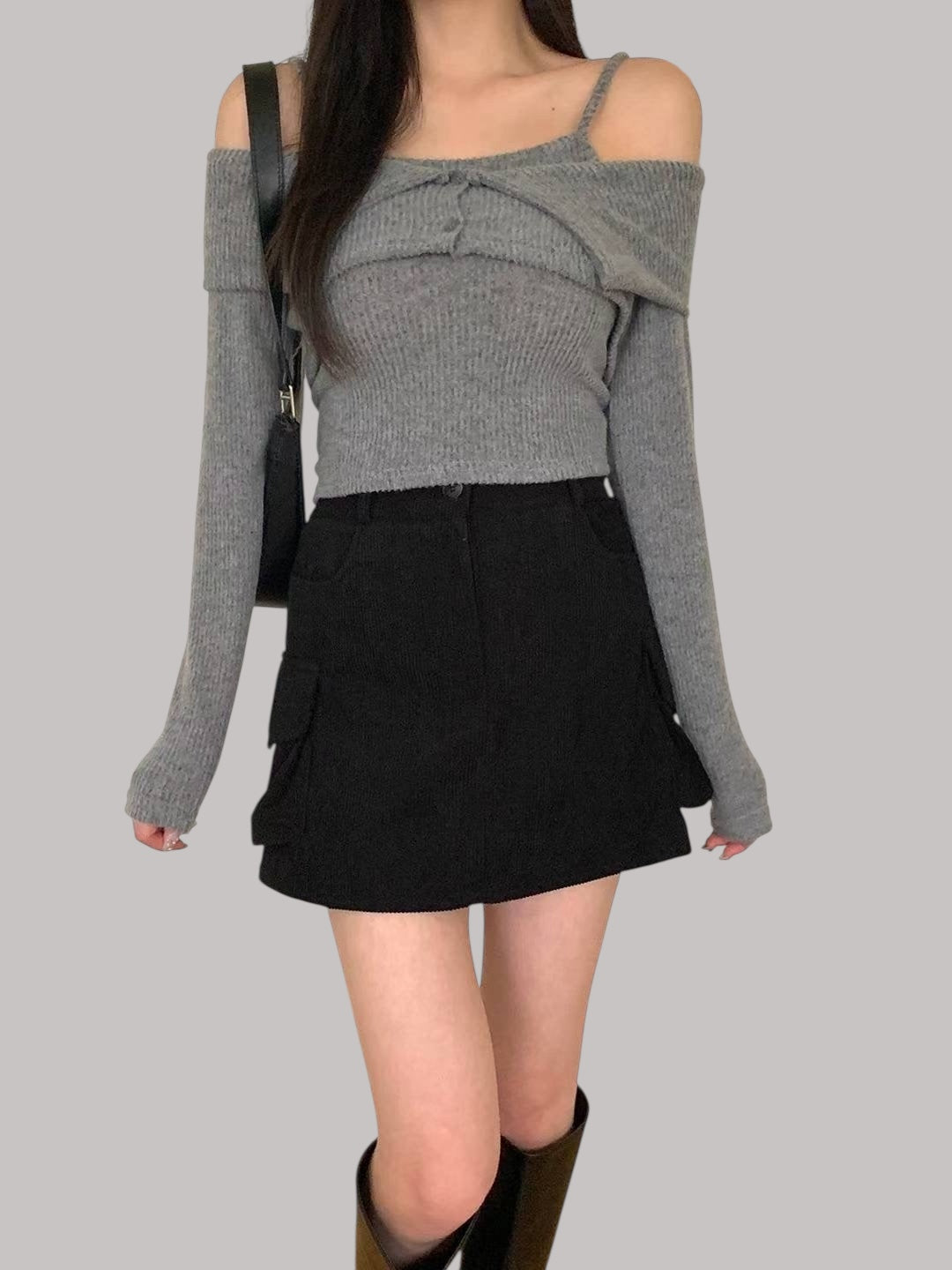 兩袋燈芯絨短裙褲