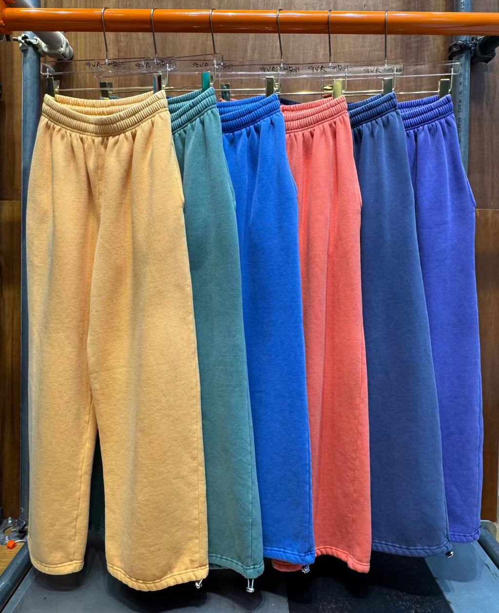 索腳抓毛裏洗水布褲