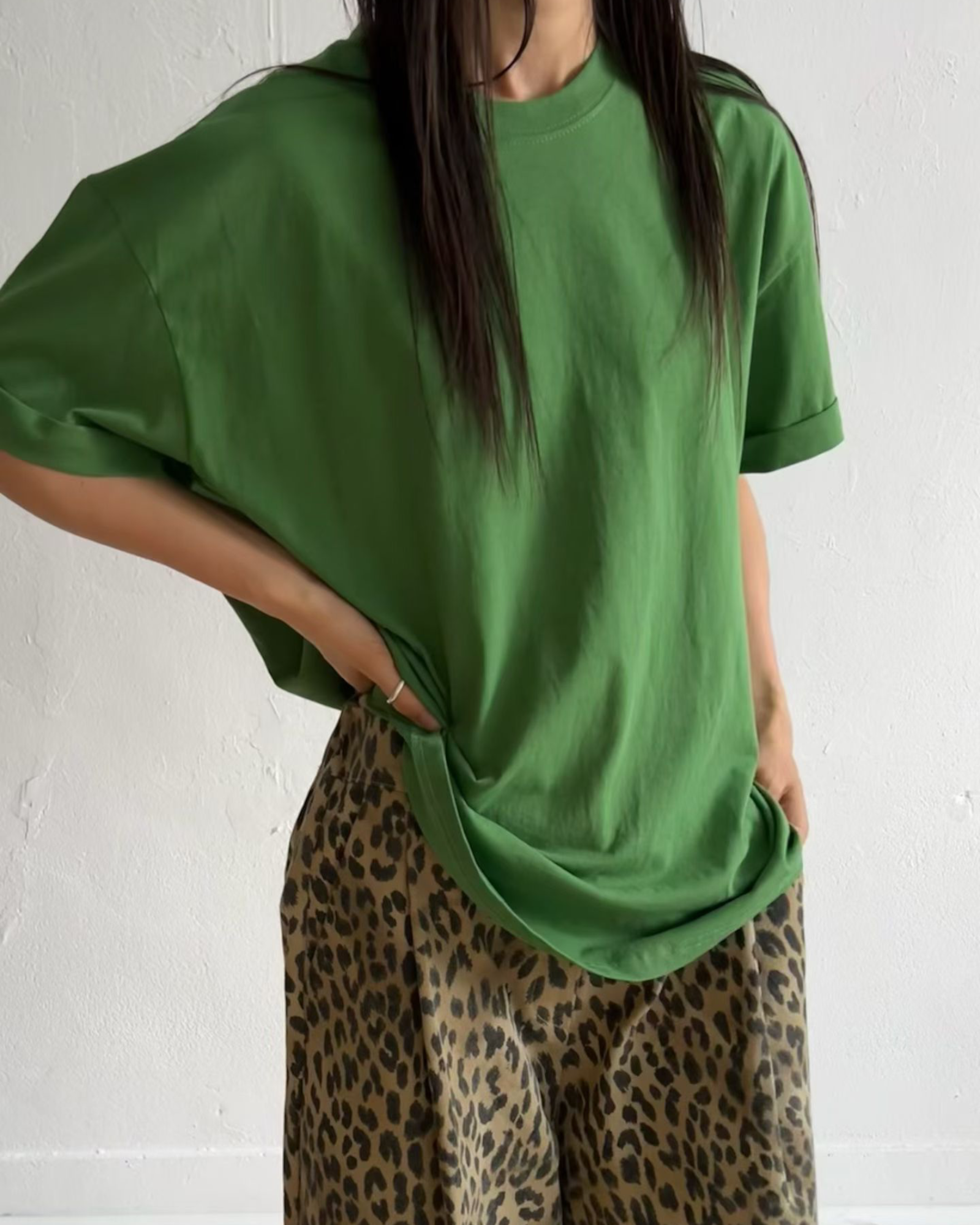摺袖長Tee