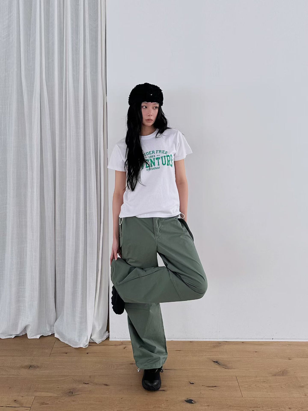 10色兩側索繩長褲