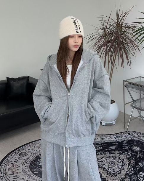 有帽zip up外套(set裝可另購布料闊褲)