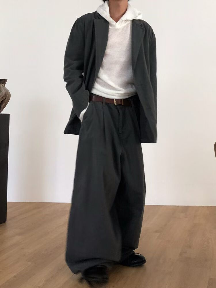Over Size cut洗水西裝褸(set裝可另購洗水Curved Jeans)