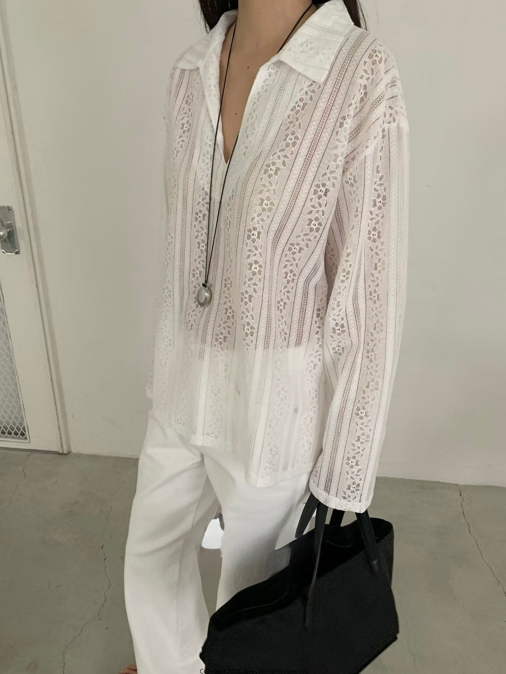 Lace V領Tee