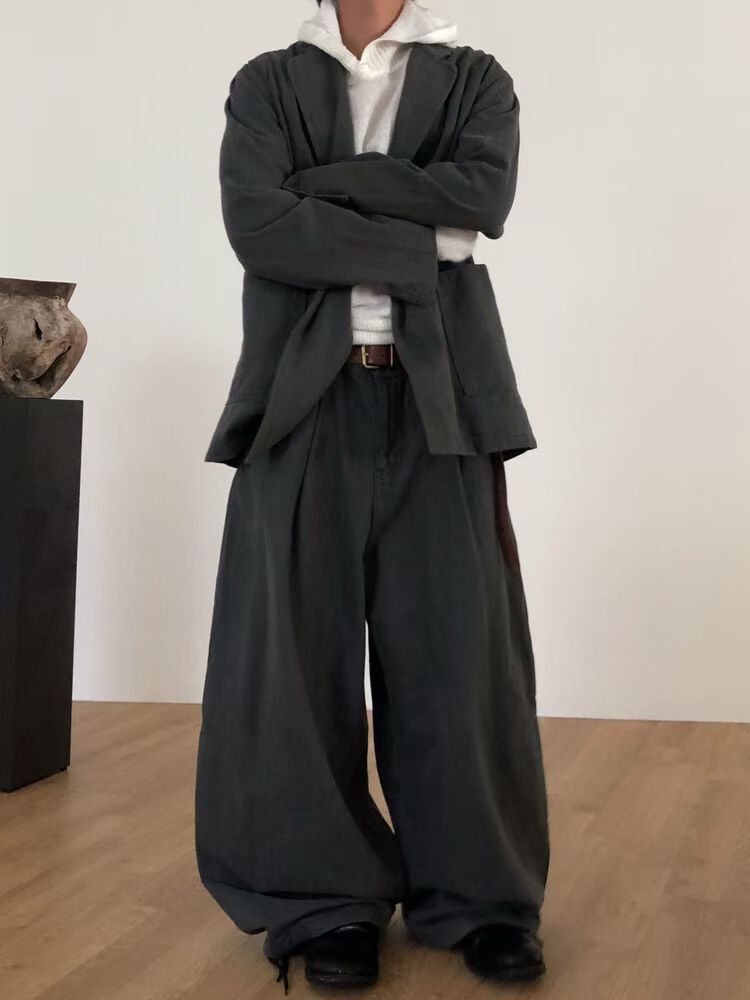 Over Size cut洗水西裝褸(set裝可另購洗水Curved Jeans)