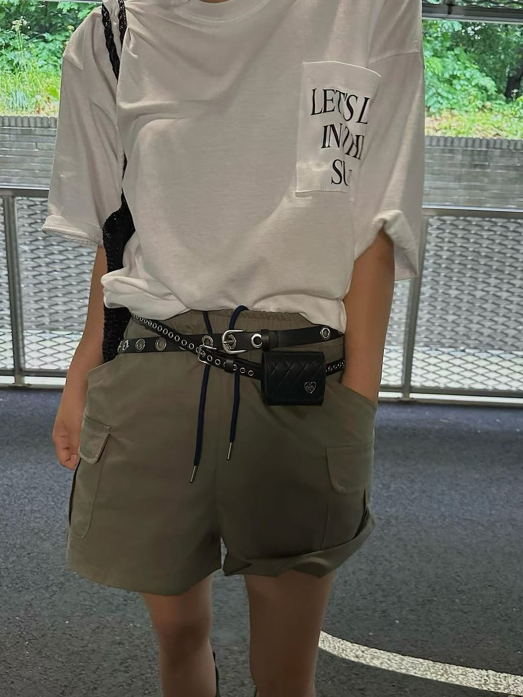 英文字pocket長Tee