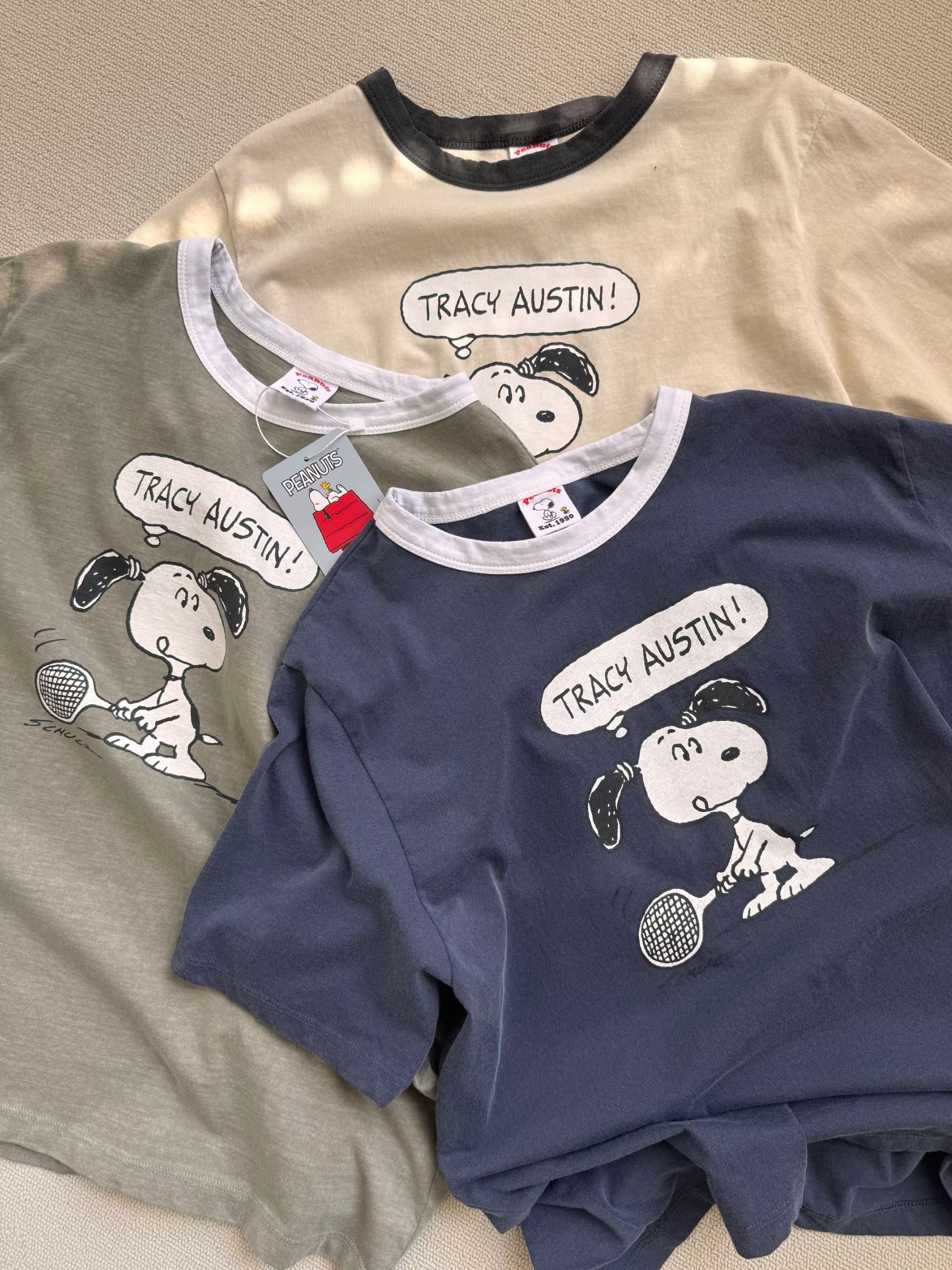 拚色Snoopy短袖Tee
