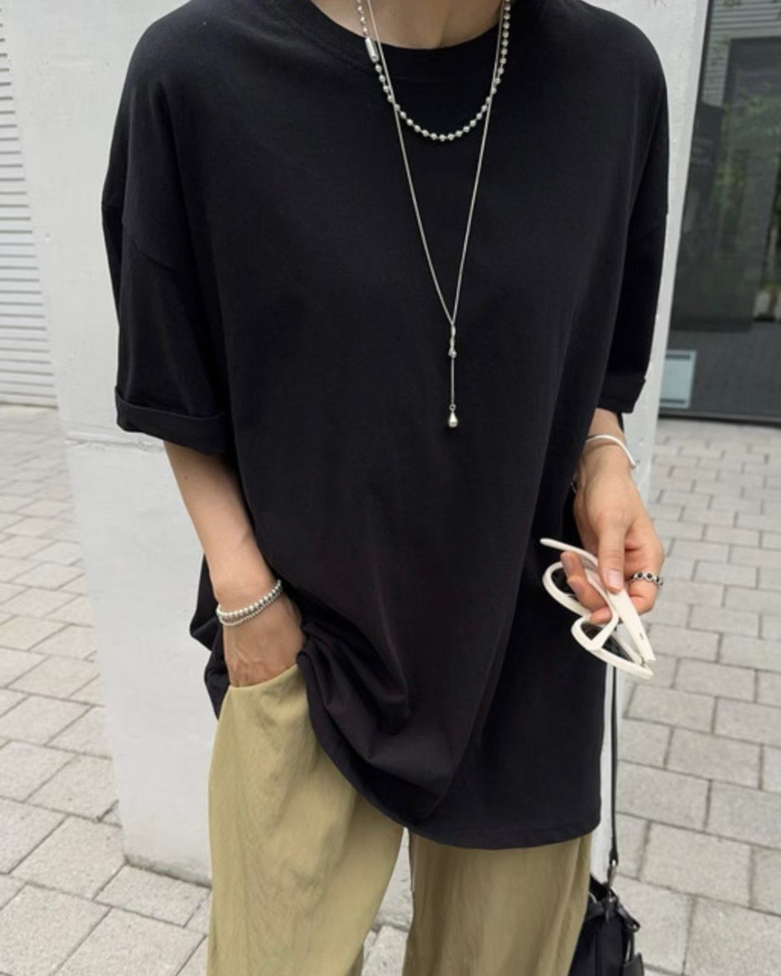 摺袖長Tee