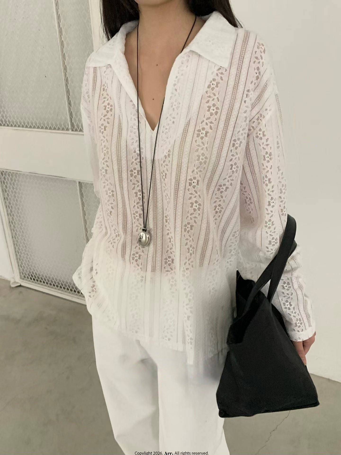 Lace V領Tee