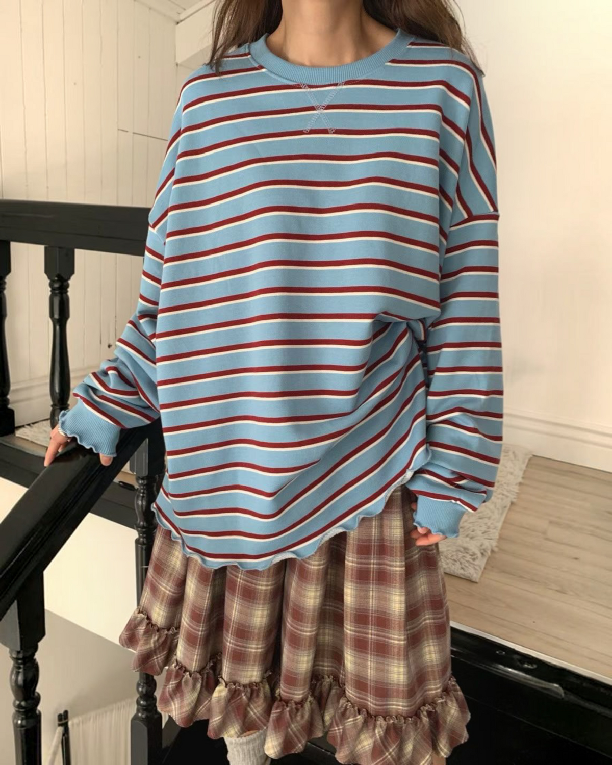 橫間波浪邊長Tee