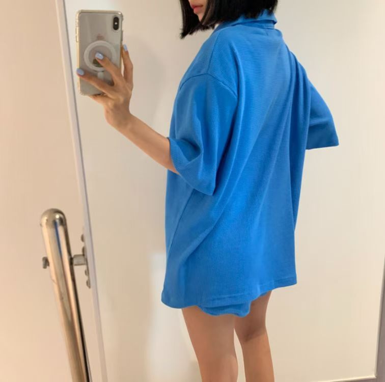 polo領窩夫格Tee (set裝可另購窩夫格短褲)
