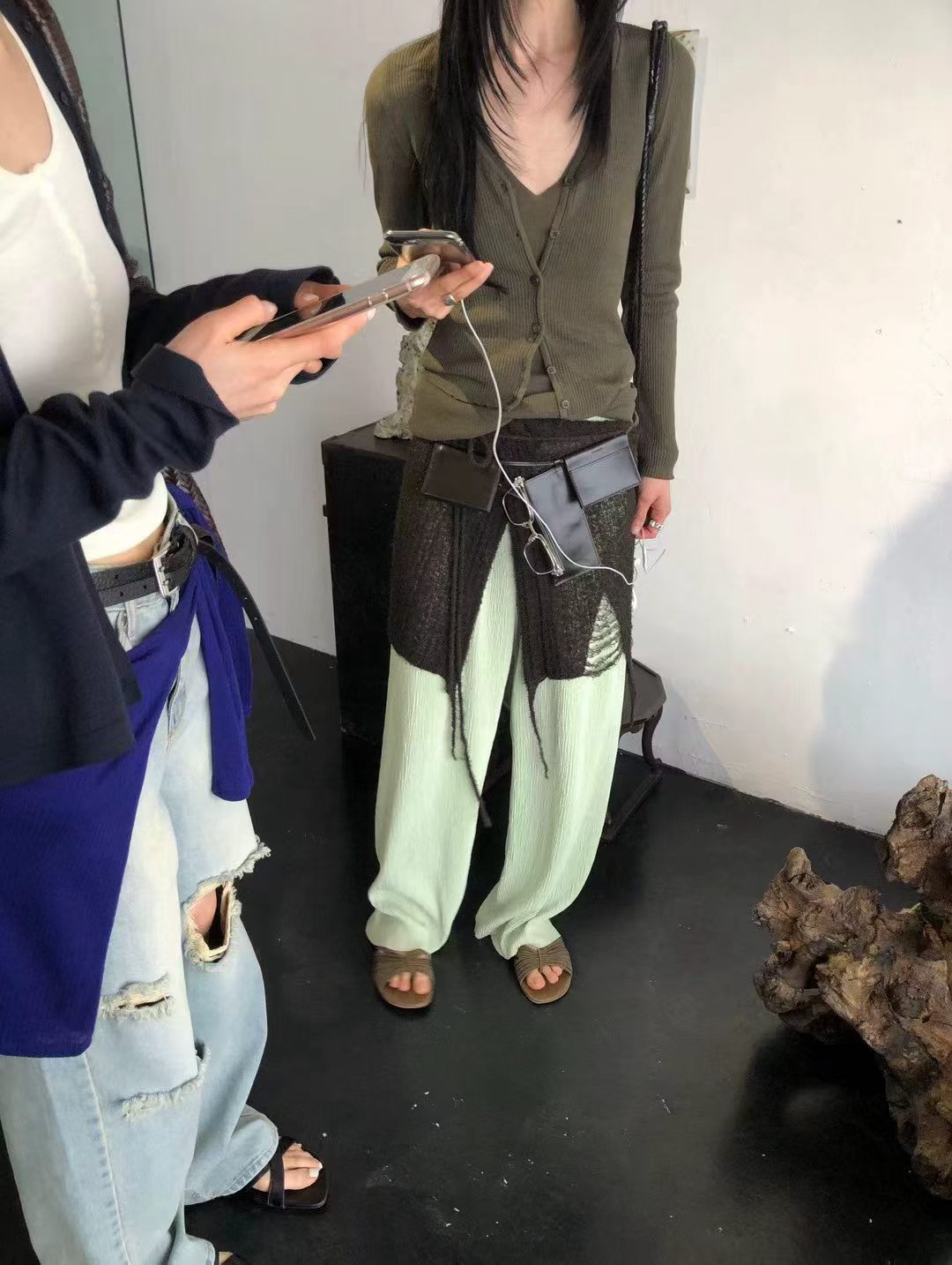 皺皺布褲