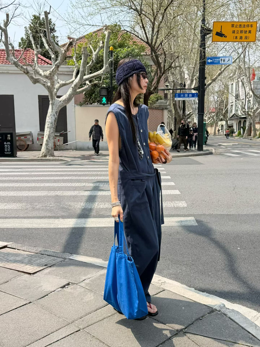 扣鈕連身褲