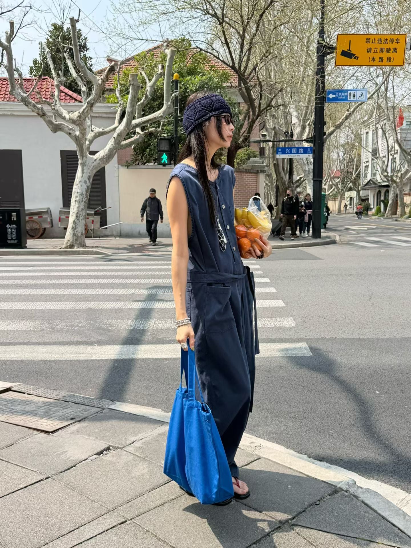 扣鈕連身褲