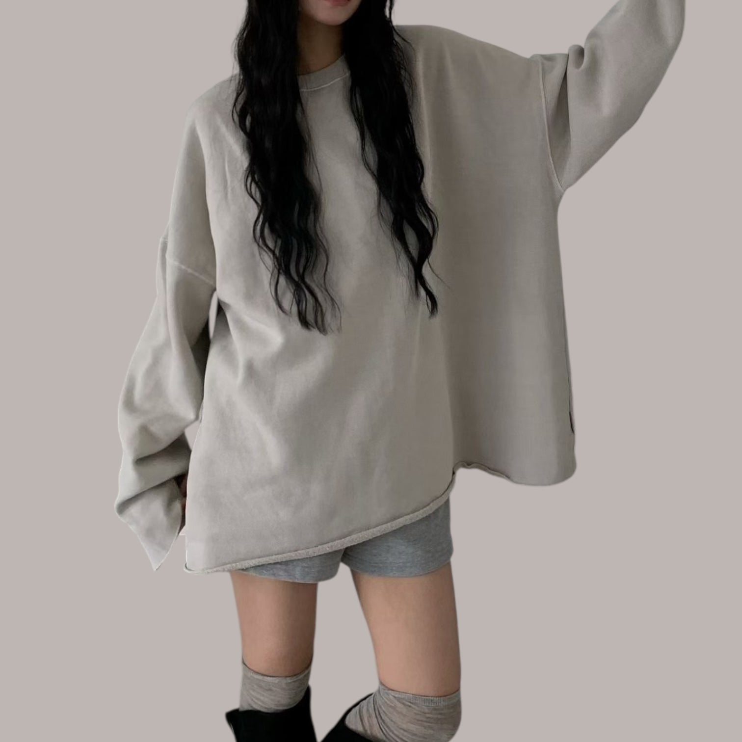 洗水淨色長衛衣