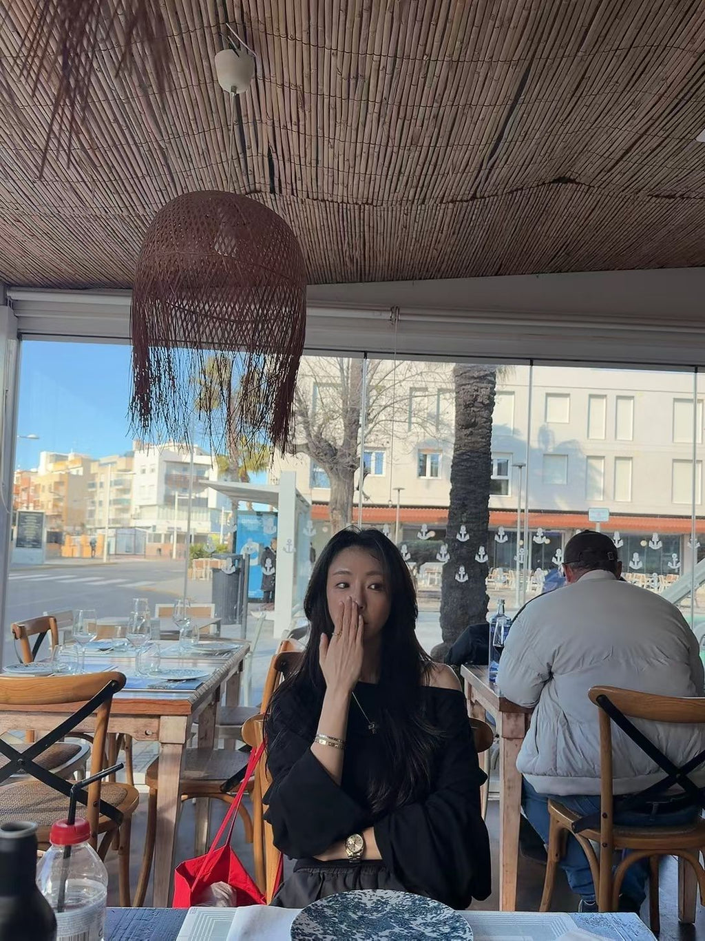 綁頸吊帶短Tee set