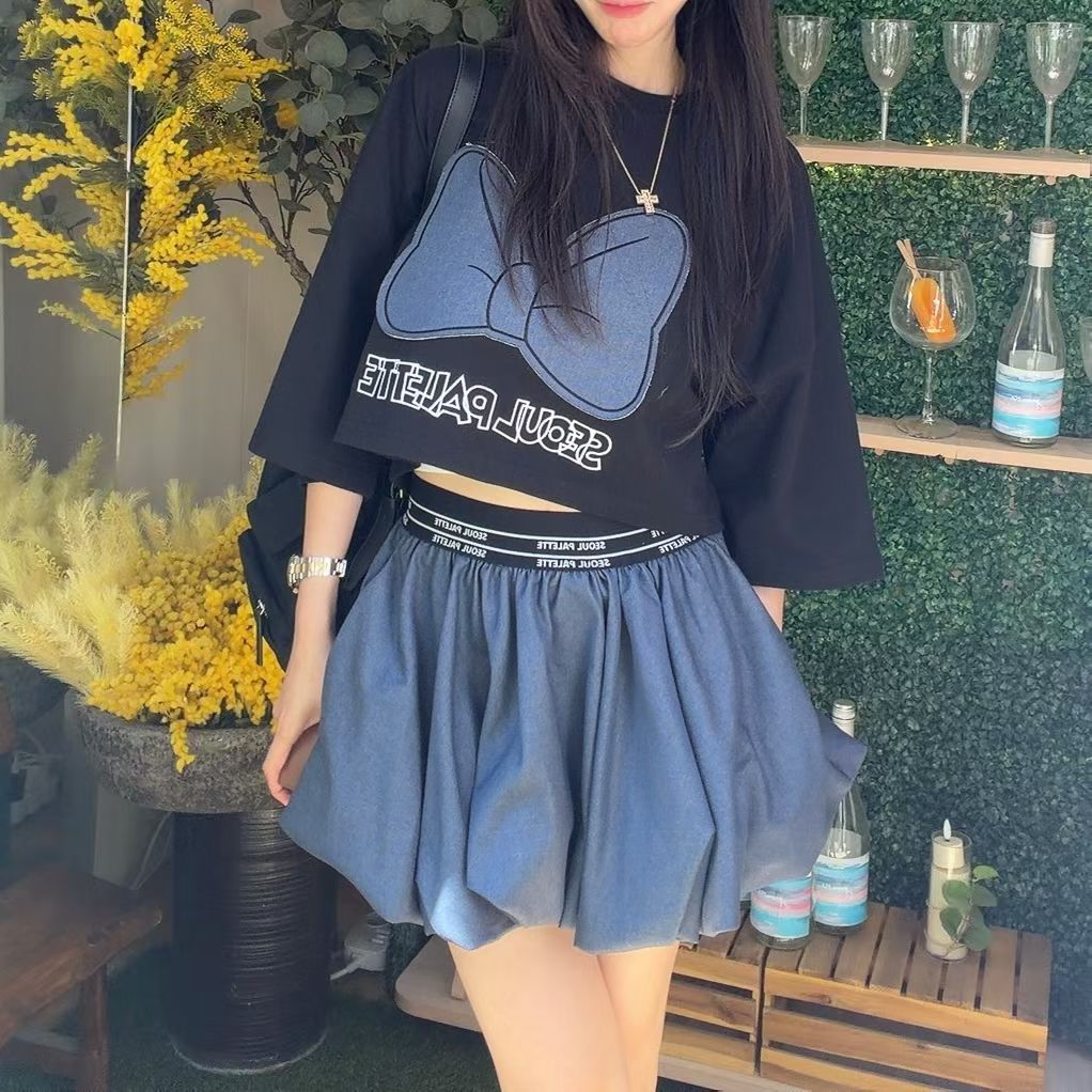 泡泡腳牛仔裙
