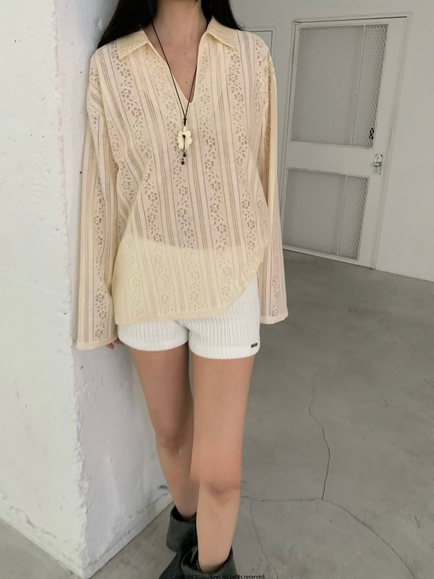 Lace V領Tee