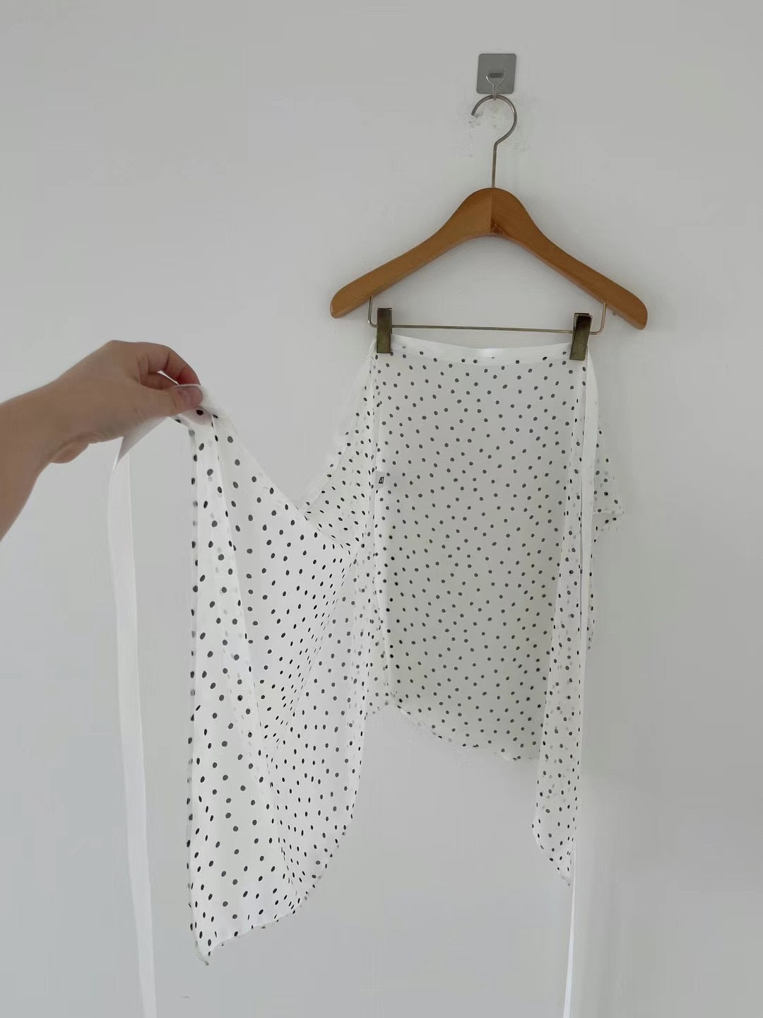 Polka dot chiffon skirt