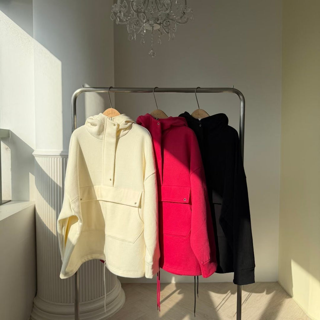 絨面前袋有帽衛衣