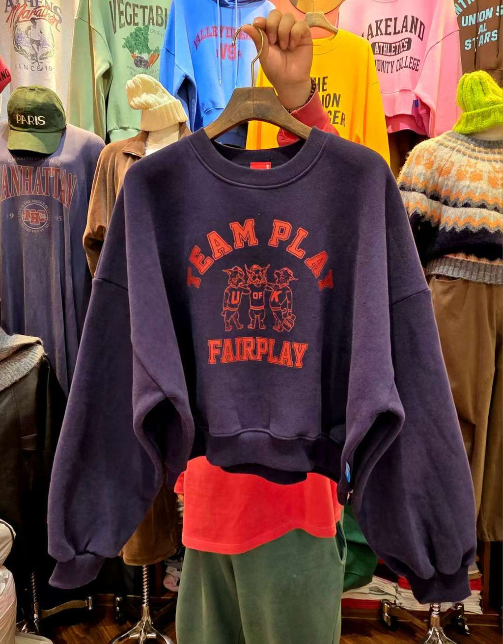 “TEAM PLAY”短衛衣