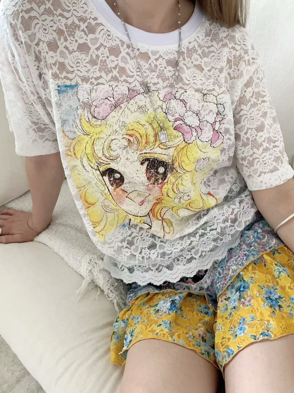 卡通Lace Tee