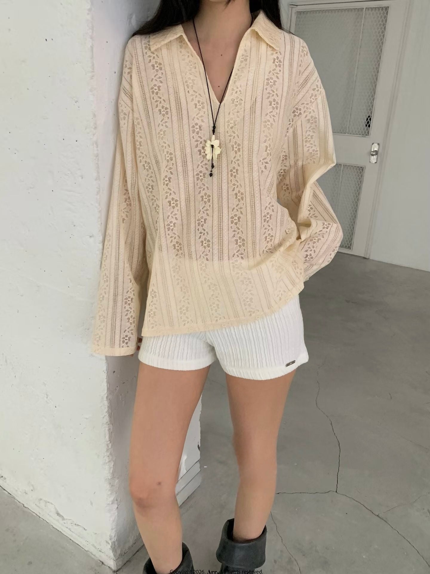Lace V領Tee