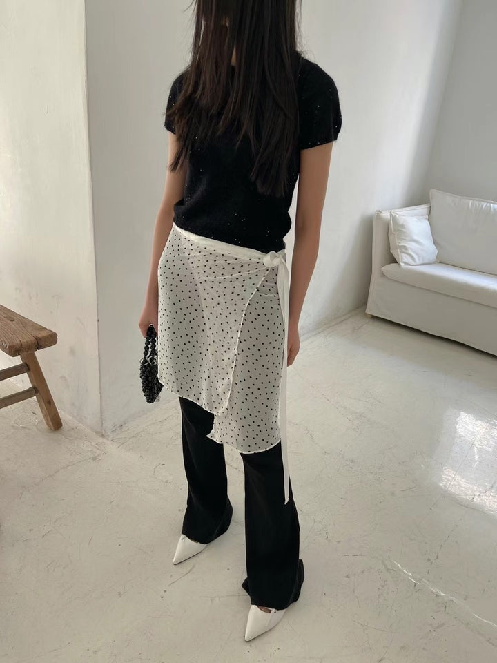 Polka dot chiffon skirt