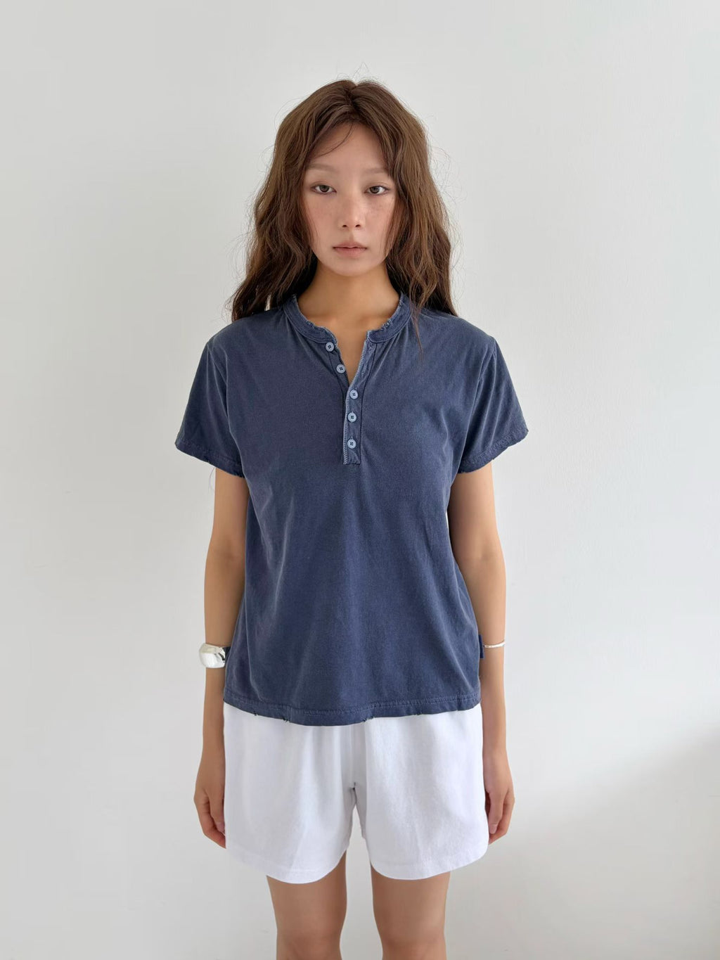 扣鈕領洗水Tee