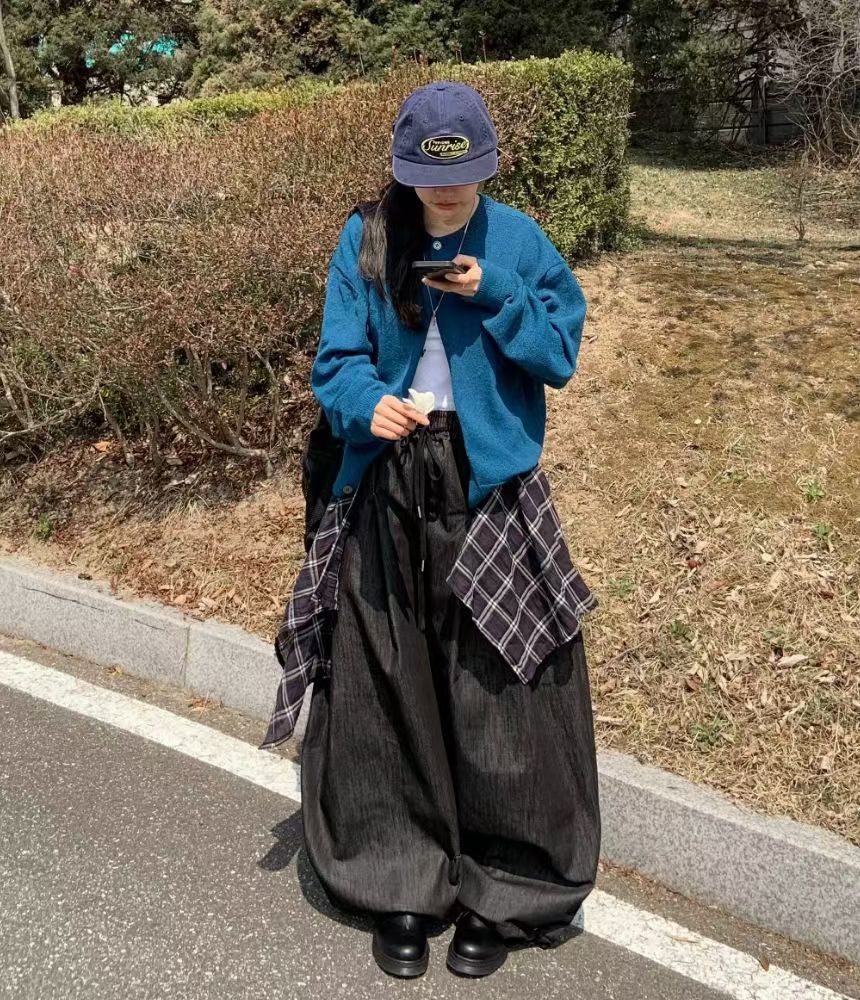 格仔披牛仔褲