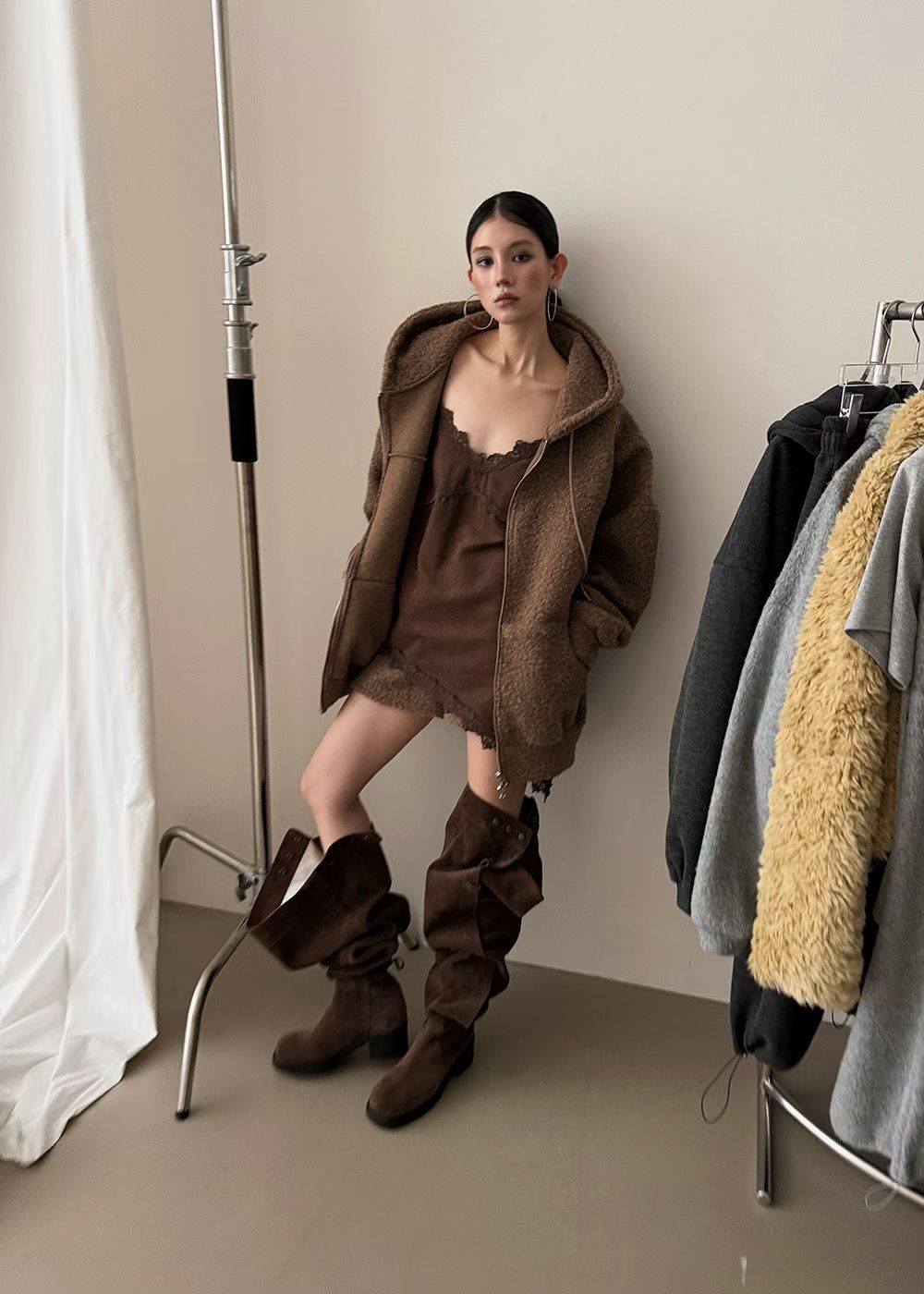 毛毛外套(set裝可另購毛毛短褲)