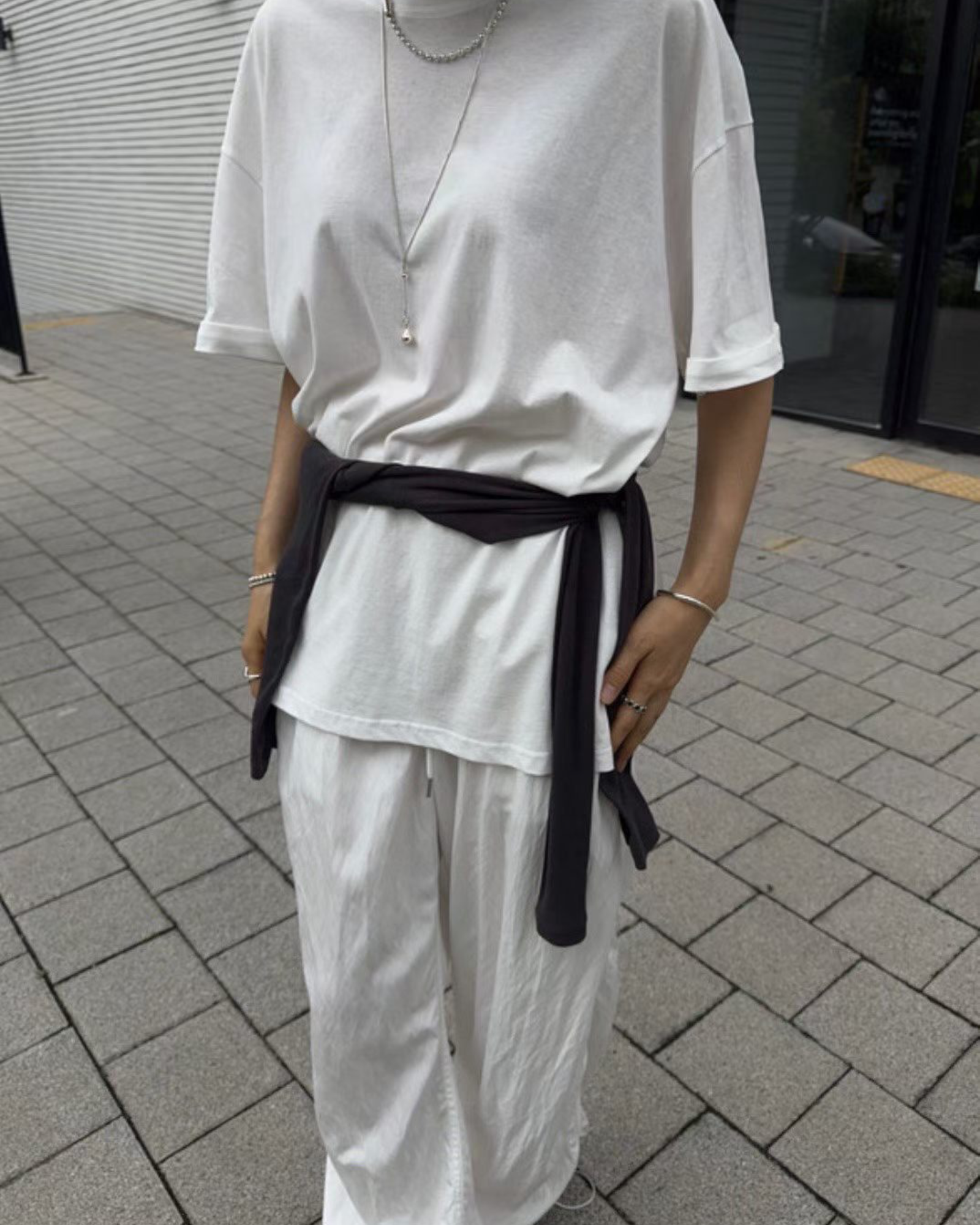 摺袖長Tee