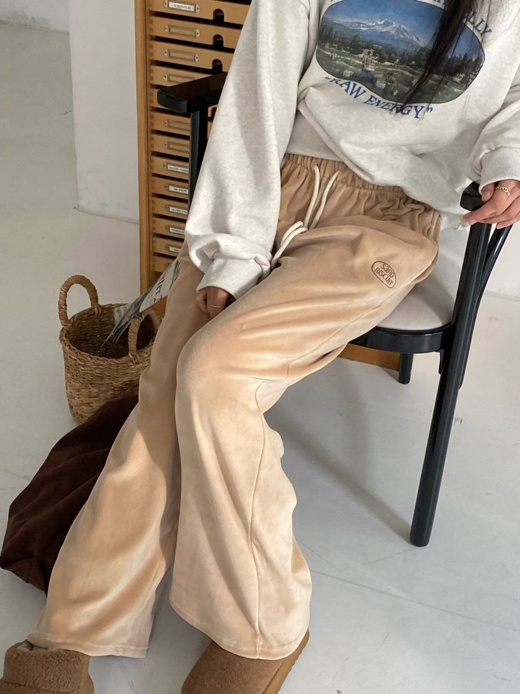 絲絨長褲 (set裝可另購𢇁絨束袖Tee)