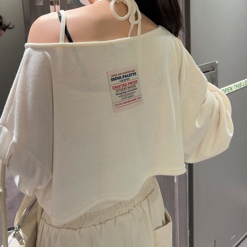 綁頸吊帶短Tee set