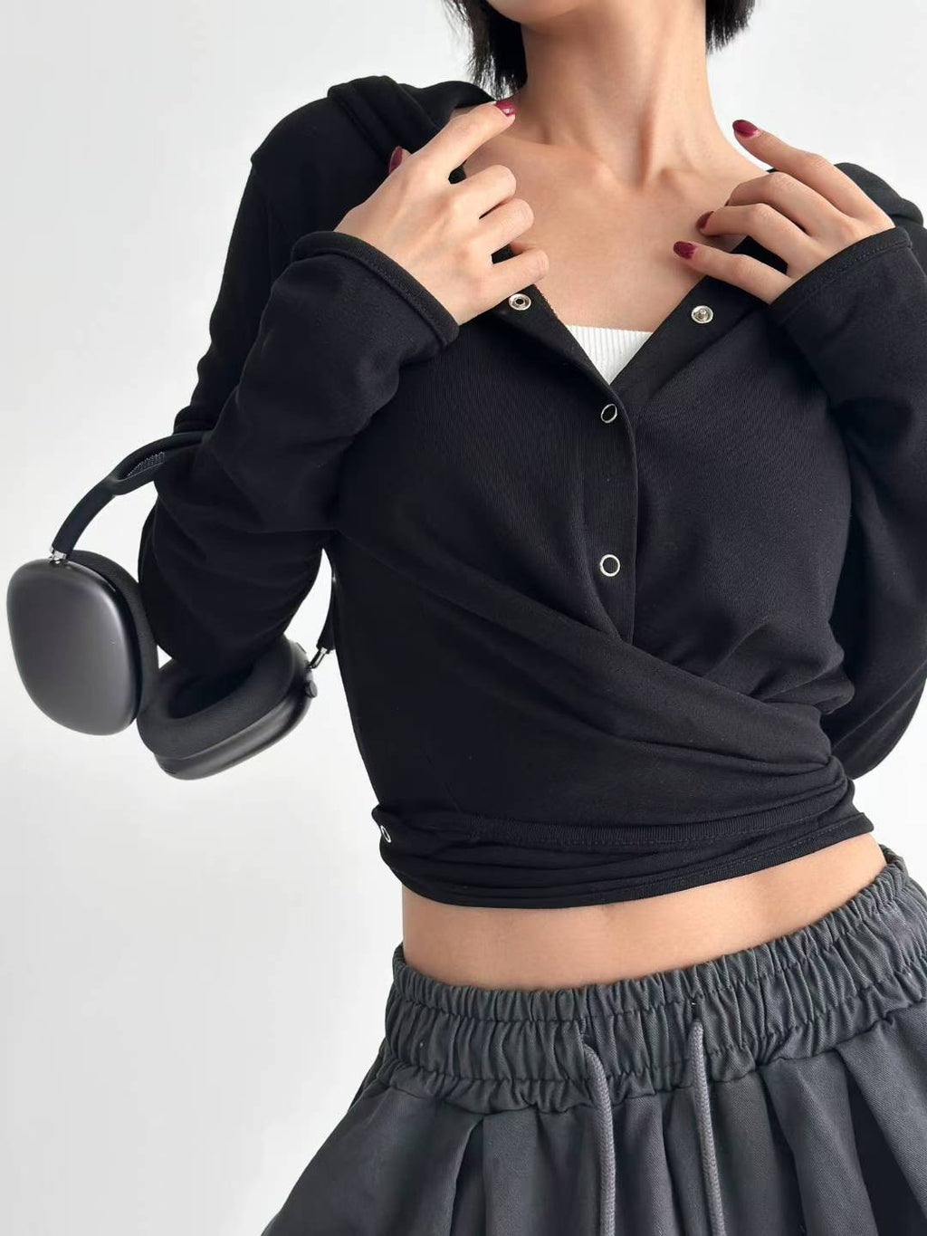 啪鈕綁腳有帽衫